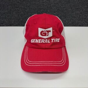 General Tire GT Logo Trucker Hat Red White Mesh Adjustable Cap Promo Advertising
